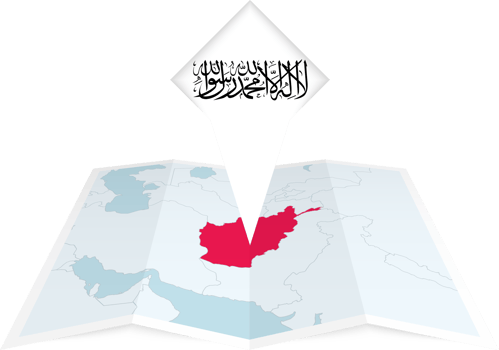 Afghanistan pin flag and map on a folded map png