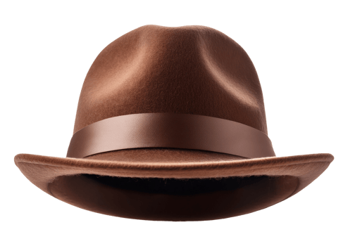 Brown Fedora Hat isolated on transparent background png