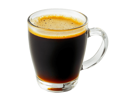 A cup of coffee stands on an isolated background png