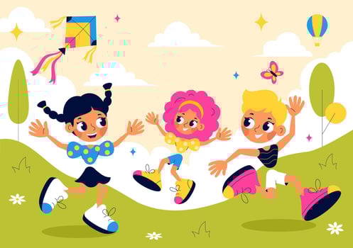 Happy Kids Celebrating Children's Day in a Fun and Colorful Illustration vector