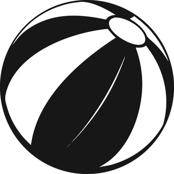 Black And White Beach Ball Icon vector