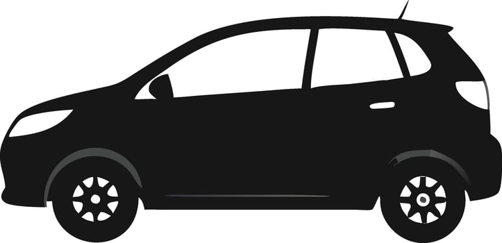 Black Hatchback Car Automobile Vehicle Transportation Icon vector