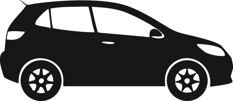 Black Hatchback Car Silhouette Illustration vector