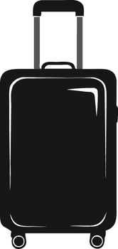 Black Suitcase Rolling Luggage Travel Icon vector