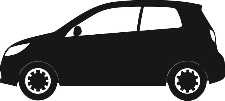Compact Car Silhouette Illustration Design vector