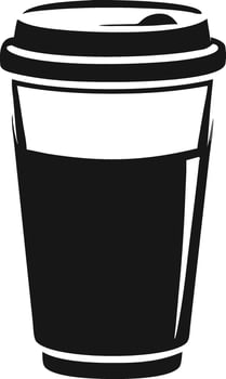 Minimalist Black And White Coffee Cup Icon vector