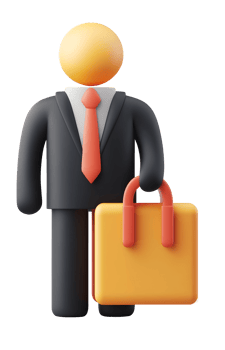 Business man with briefcase png