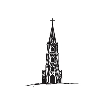 Church tower illustration vector