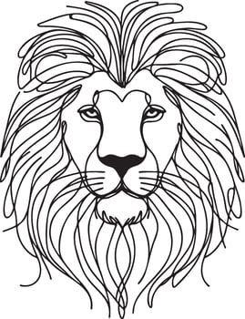 Lion Head Line Art. vector