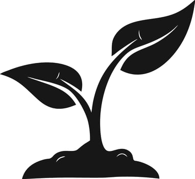 Seedling Germination Minimalist Black And White vector