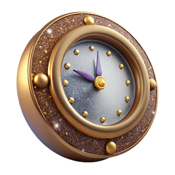 magnificent modern Antique Clock Face Side View Isolated png