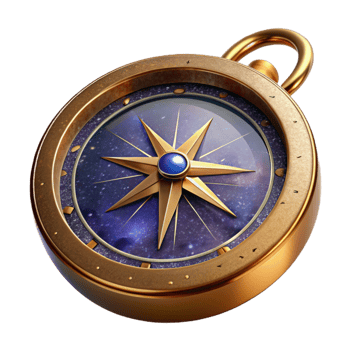extraordinary vintage Antique Compass Brass Finish Isolated professional png
