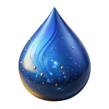 dramatic rustic Blue Ink Drop Close Up Isolated premium png