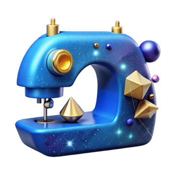 dramatic rustic Blue Sewing Machine Needle Isolated Element high resolution png