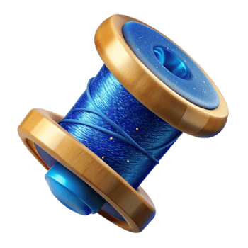 serene classic Blue Silk Thread Bobbin Transparent Background png