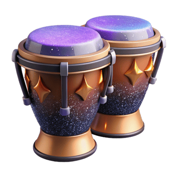 stunning minimalist Bongos Cutout with Small Size and Double-headed Design original png