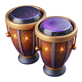 elegant contemporary Bongos Cutout with Small Size and Double-headed Design high resolution png