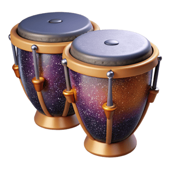 magnificent minimalist Bongos Cutout with Small Size and Double-headed Design professional png