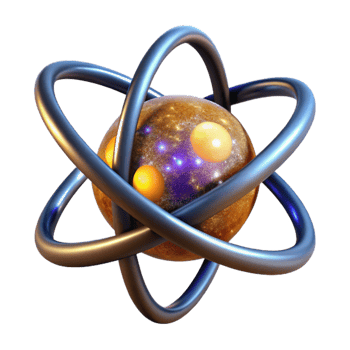 elegant artistic Bright Atom Model Illustration Isolated genuine png