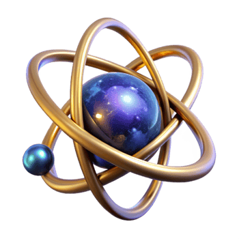 dramatic contemporary Bright Atom Model Illustration Isolated high quality png