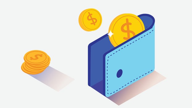 A wallet revealing currency inside, symbolizing personal finance, savings, spending, and everyday money management essentials vector