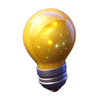 elegant modern Bright Yellow Light Bulb Cutout Transparent Background detailed png