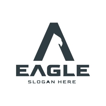 A modern minimalist logo combining the letter A and an eagle head, perfect for a strong and bold brand identity vector