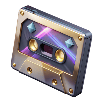 wonderful modern Cassette Tape Isolated with Retro Design and Magnetic Tape original png