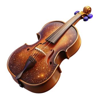 vibrant minimalist Cello Cutout with Rich Brown Finish Isolated detailed png
