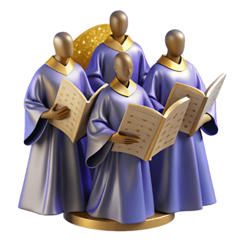 wonderful contemporary Choir Isolated with Singers in Robes and Sheet Music genuine png