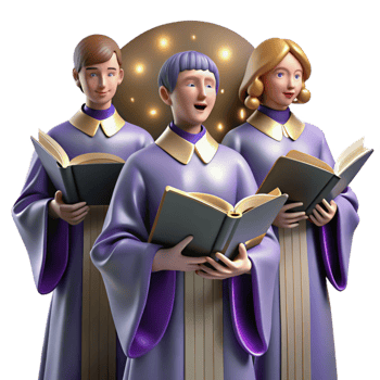 stunning artistic Choir Isolated with Singers in Robes and Sheet Music original png