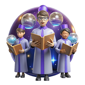 impressive minimalist Choir Singers and Conductor Isolated Transparent Background png