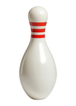 Classic white bowling pin isolated on transparent background png