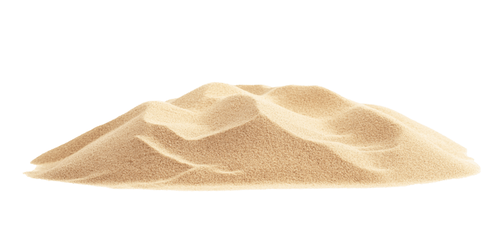 Pile of beach sand isolated on transparent background png
