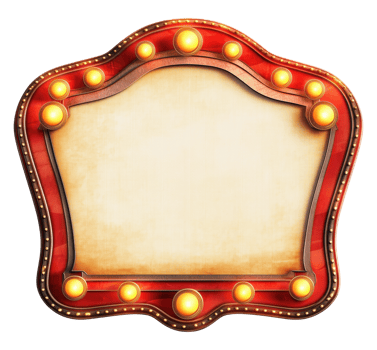 Retro signboard with lights isolated on transparent background png