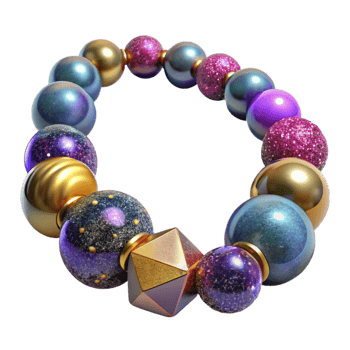 magnificent modern Colorful Beaded Necklace Close Up Isolated on Transparent Background authentic png