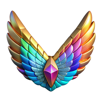 magnificent rustic Colorful Mosaic Parrot Wings Isolated premium png