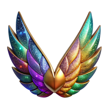impressive classic Colorful Mosaic Parrot Wings Isolated png