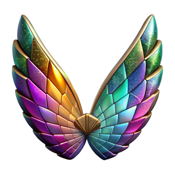 extraordinary rustic Colorful Mosaic Parrot Wings Isolated png