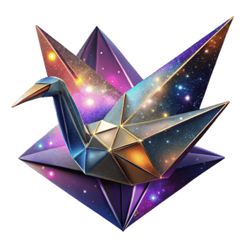 wonderful minimalist Colorful Origami Crane Isolated Folded Paper Art original png