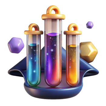 dramatic rustic Colorful Test Tubes Chemical Reaction Cutout Element professional png