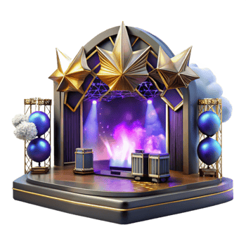 serene minimalist Concert Stage Lights and Smoke Effects Cutout with Dynamic Atmosphere Isolated premium png