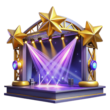elegant modern Concert Stage Lights Cutout with Bright Beams Isolated genuine png