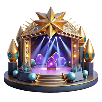 serene abstract Concert Stage Lights Cutout with Bright Beams Isolated png