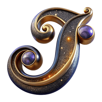 serene modern Cursive Letter J Cutout Elegant Swirls png
