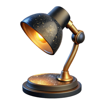 elegant rustic Desk Lamp with Warm Light and Shadow Transparent Background authentic png