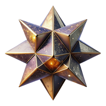 serene minimalist Detailed Origami Star Isolated with Bright Lighting original png