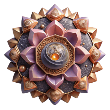 serene traditional Digital Mandala with Modern Aesthetics Salmon Cutout professional png