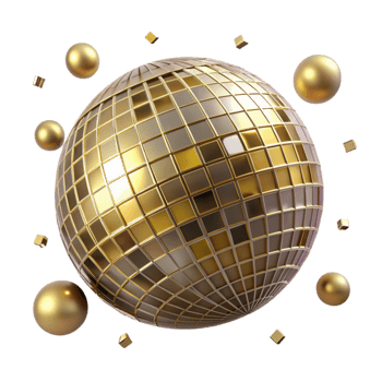dramatic vintage Disco Ball Rotating Animation Frames Transparent Background premium png