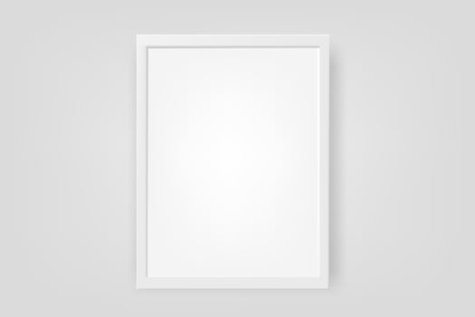 Vertical picture with white frame on the wall vector